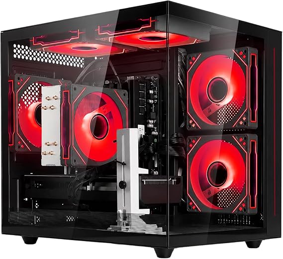 suevery Pre Built Gaming Computer Bundle Desktop PC AMD Ryzen7 Black
