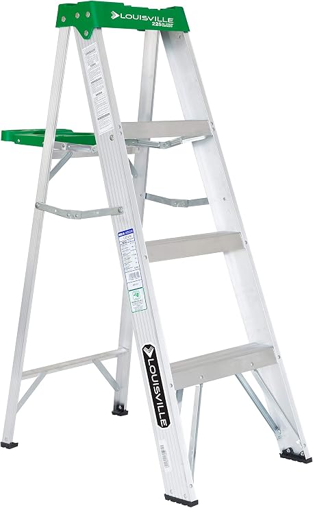 Louisville Ladder 4 ft Aluminum Step Ladder, AS4004, Type II, 225 lbs