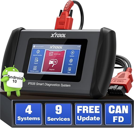 OBD2 Scanner XTOOL IP508, 9 Services, Scan Tool for ABS Bleed, EPB, BMS, Oil Reset, Throttle Relearn, ABS SRS Transmission Car Diagnostic Tool, Check Engine Code Reader, No Subscription Fee