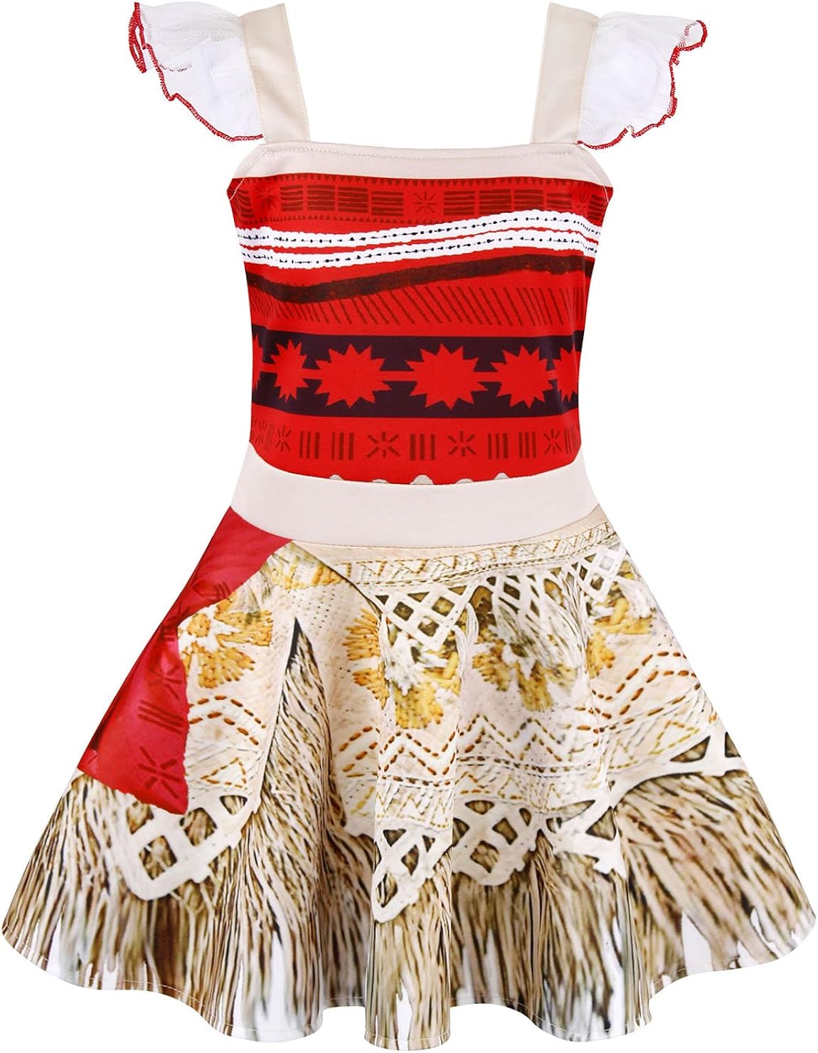 AmzBarley Girls Moana Costume Princess Party Dress up Kids Child Girl Adventure Outfit Dressing up Clothes Birthday Holiday Halloween Cosplay Fancy Dress