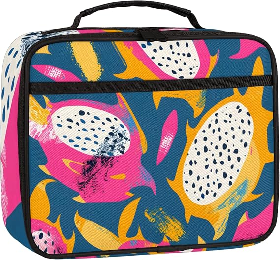 Dragon Fruit Pitaya Reusable Lunch Box Insulated Lunch Tote Bag