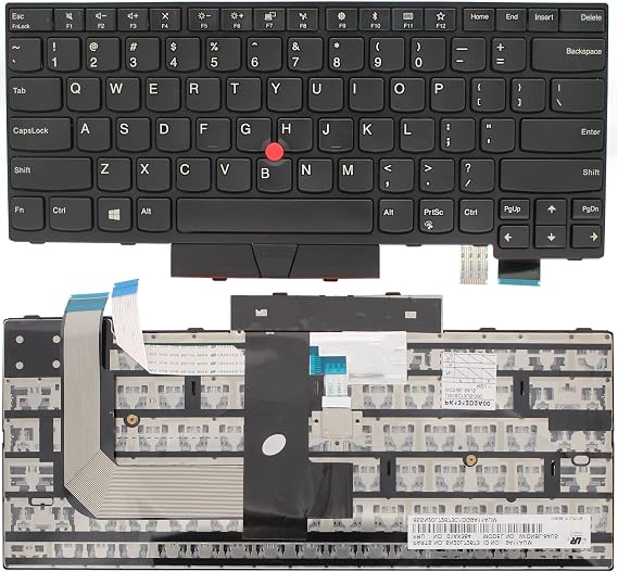 Replacement Laptop Keyboard for Lenovo Thinkpad T470 T480 A475 A485 US Layout with Frame Pointer, Non-Backlight
