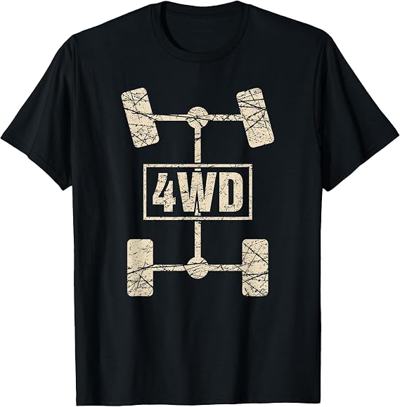 4WD Tee Retro Off-Road Overland 4x4 Tee Great Graphics T-Shirt