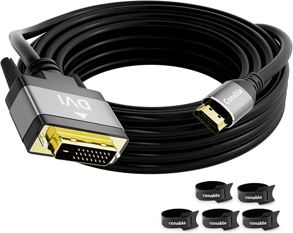 HDMI to DVI Cable 10FT, Bi-Directional DVI to HDMI Male to Male Cord, HDMI A to DVI-D Adapter, Gold-plated Connectors, Aluminum Shells, 1080P, for Computer, Monitor, Projector, Raspberry Pi, Xbox, PS3