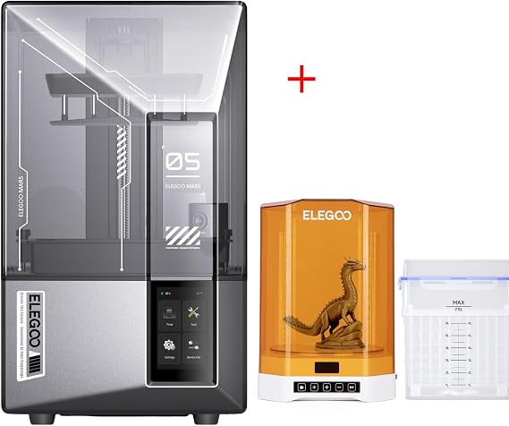 ELEGOO Mars 5 Ultra Resin 3D Printer and ELEGOO Mercury Plus V3.0 Wash and Cure Station