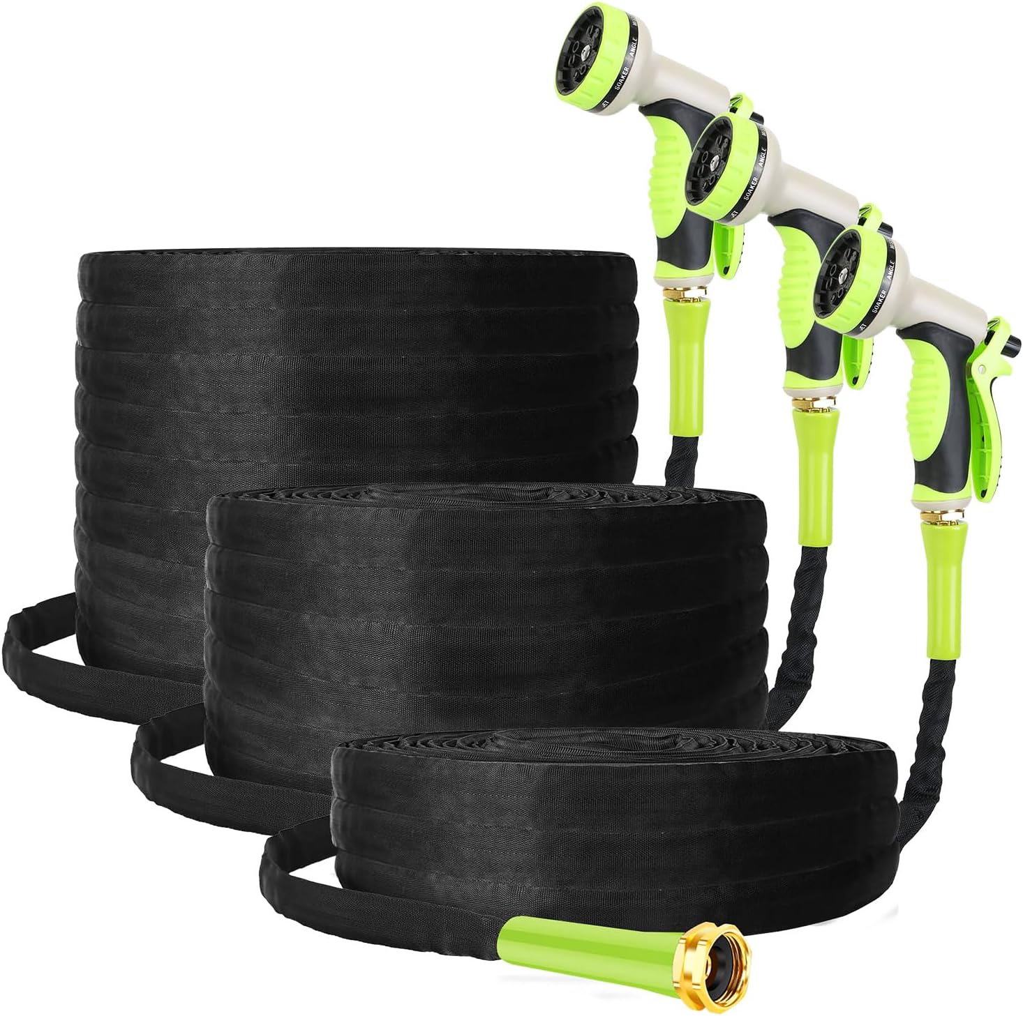 iMounTEK Garden Hose Non-Expandable Garden Hose Kink-Free Water Hose Lay Flat Garden Hose w 10 Patterns Hose Nozzle Storage Bag Hanging Hook for Outdoor Watering Car Washing Yard Lawn Garden50FT