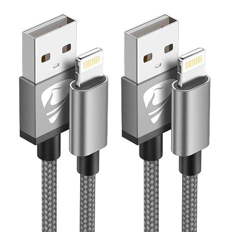 iPhone Charger Cable 2Pack 1M MFi Certified Lightning Cable Fast Charging Lightning Cord Braided USB Fast Charge Lead for iPhone 14 13 12 11 Pro Max XS XR X 8 7 6 Plus 5 SE iPad and iPod