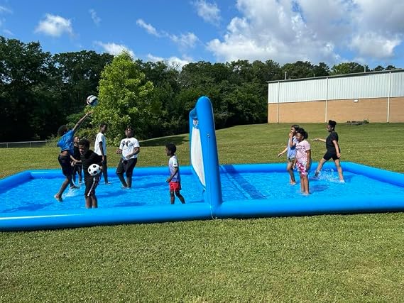 33FT/L Inflatable Pool Volleyball Net Pool Volleyball Set Beach Games for Adults and Family Party Yard Giant Summer Games