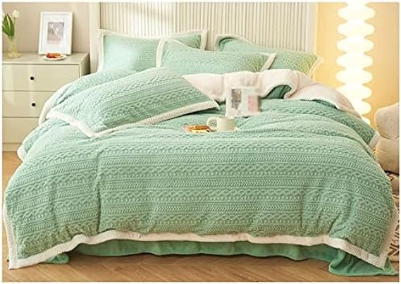 Quilt Luxury Flannel Fleece Thick Bed Blanket for All Seasons, Super Warm Thickened Quilt, Soft Plush Velvet Blanket Double-Sided Quilt Heavy Warm for Winter,T,150x200cm(3kg)