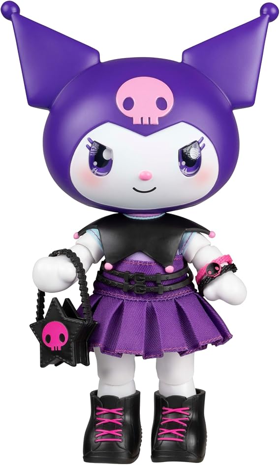 Jazwares Hello Kitty® and Friends Premier 8-Inch Articulated Figure - Classic Kuromi™ Series 1 Poseable Doll - Officially Licensed Sanrio Product - Ages 6+