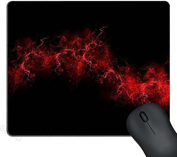 SSOIU Black Background Red Color Paint Explosion Burst Red Black Mouse Pad Rectangle 240x200x3mm