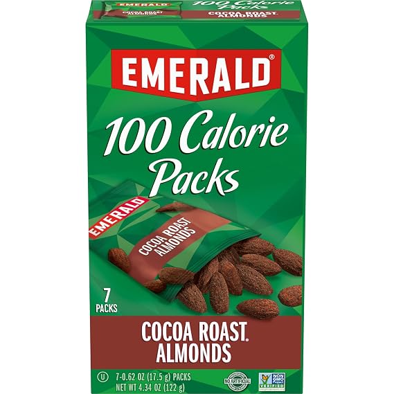 Emerald Chocolate Cocoa Roast Almonds, On-The-Go, 100 Calorie Pack 7CT (Pack of 1)