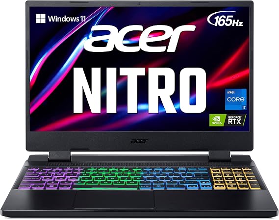 Acer Nitro 5 AN515-58-7583 Gaming Laptop | Intel Core i7-12700H | NVIDIA GeForce RTX 3070 Ti Laptop GPU | 15.6" QHD 165Hz 3ms IPS Display | 16GB DDR4 | 2TB SSD in RAID 0 | Killer WiFi 6 | RGB Keyboard
