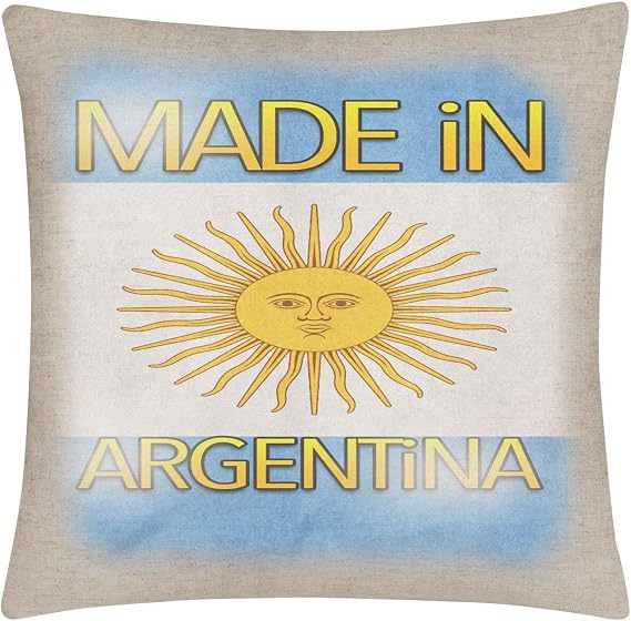 Bleu Reign BRGiftShop Throw Pillow Cover Made in Argentina 15.75x15.75 inches Linen - no Insert