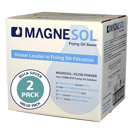 Fryer Filter Powder, 2 x 22 lb, Deep Fryer Oil Filtration, Extends Oil Life, Variable Sizes, Manual Operation