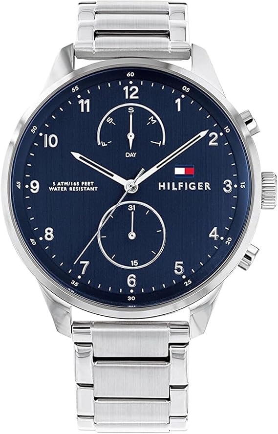 Tommy Hilfiger Analogue Multifunction Quartz Watch for Men with Silver Stainless Steel Bracelet - 1791575