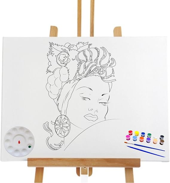 Essenburg Pre Drawn Canvas Paint Kit | Teen, Kids and Adult Sip and Paint Party Favor | DIY Date Night Couple Activity| Canvas Boards for Painting| Birthday Party Gift (S 8x10 Canvas ONLY)