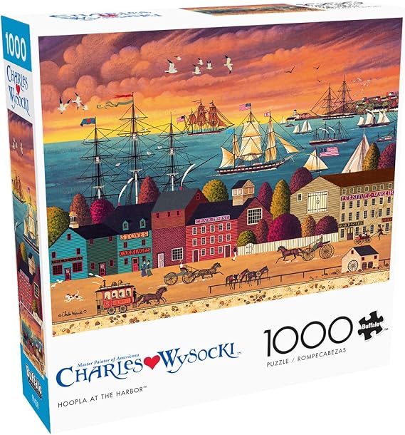Buffalo Games - Charles Wysocki Hoopla at the Harbor - 1000 Piece Puzzle