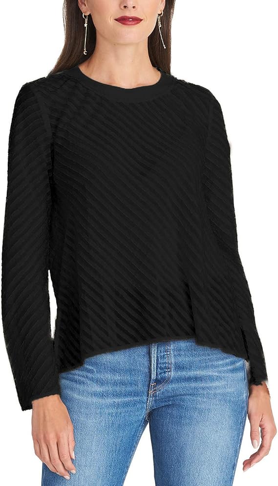 RACHEL Rachel Roy Womens Ivy Top, Black, Size Medium
