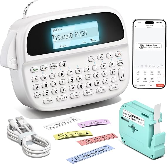 M950 Label Maker Machine with-Tape, School Supplies Kids Use