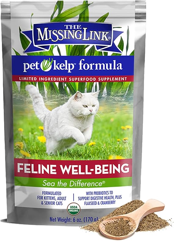 The Missing Link Pet Kelp Cat Well-Being Organic Supplement Powder, 8 oz