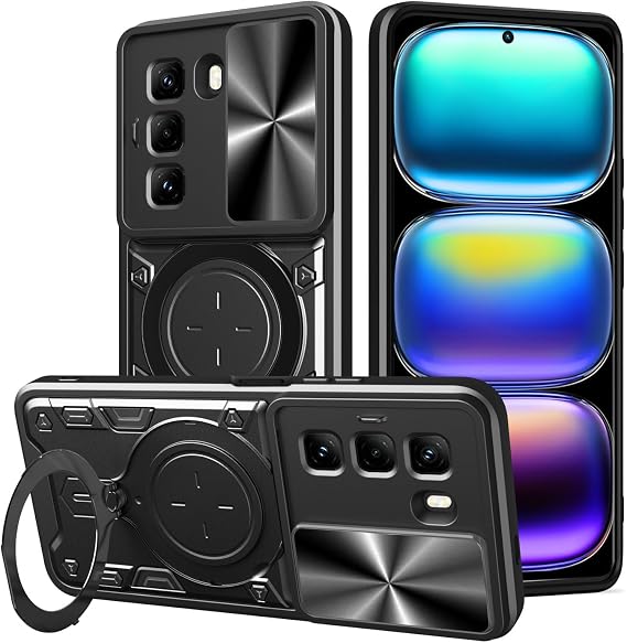Compatible with Infinix Hot 50 5G Case Cover,with Slide Camera Lens Cover Compatible with Infinix Hot 50 5G X6720 Case Black