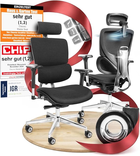 CLOUVOU MasterSeat Ergonomic Office Chair [Test Winner]
