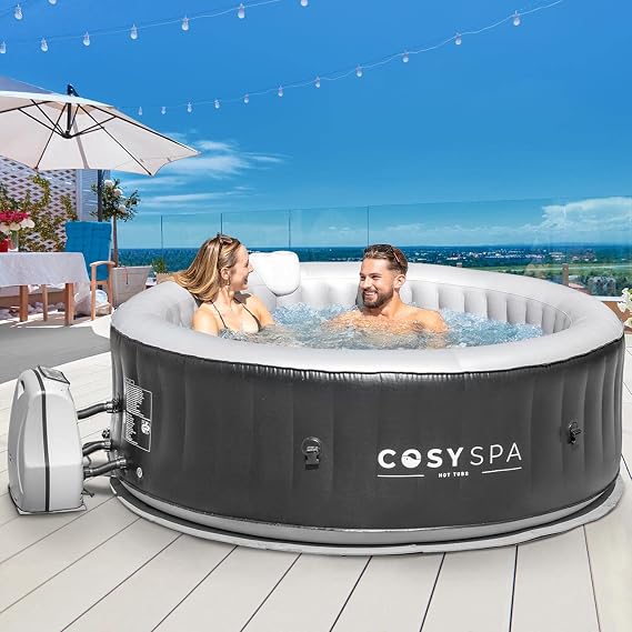 CosySpa Luxury Hot Tub Spa 40 Degree Quick Heating Inflatable Spa with 130 Air Jet Massage System | 4-6 Person Capacity (Hot Tub Only)