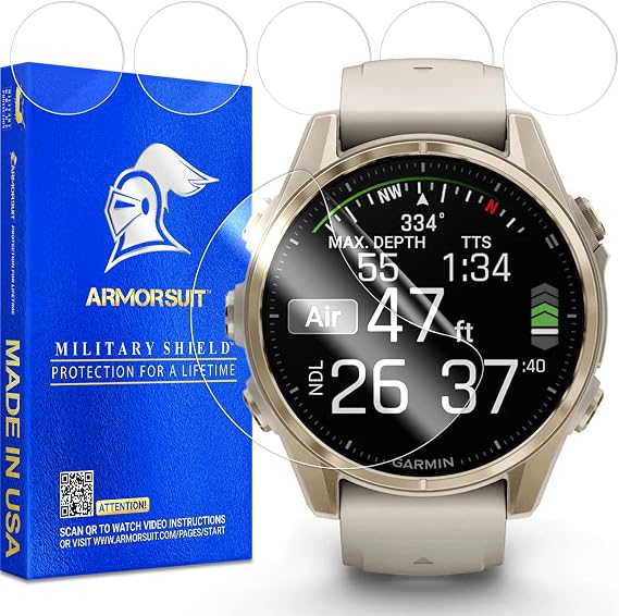 ArmorSuit 6 Pack for Garmin Fenix 8 (43mm) AMOLED Screen Protector MilitaryShield HD Clear TPU Film - Made in USA