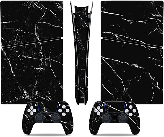 Skin Wrap Vinyl Decal Compatible with PS5 Slim Digital Edition (Black)