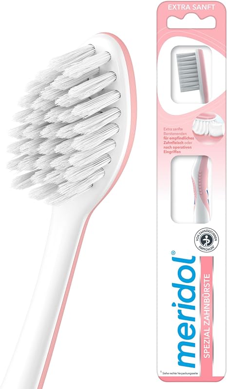 meridol Spezial-Zahnbürste. 1 St [Badartikel] Manual toothbrush after surgery for irritated sensitive gums extra gentle micro-fine bristles soft brush head