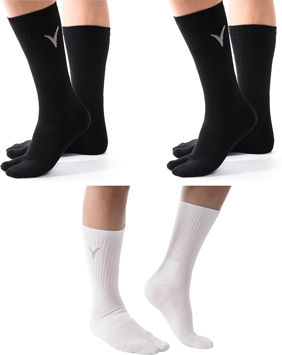 V-Toe Flip-Flop Socks - Tabi Split Toe Thicker Cotton for Men & Women - Japanese Separated Socks