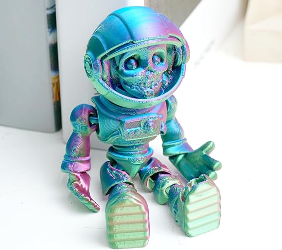 3D Printed Skeleton Astronaut Fidget Toy,Skull Zombie Flexible Knight Animal Figurines,3-D Printing Articulated Stuff Cheap Thing,Cool Skeletor Dragon 3D Prints Action Figure Gifts(RGB)