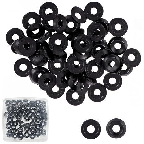 100 Qty #12 Countersunk 304 Stainless Steel Washers for Screws and Bolts,Silver/Black Metal Cup Washer Set for Fastening (Black, #12-100)