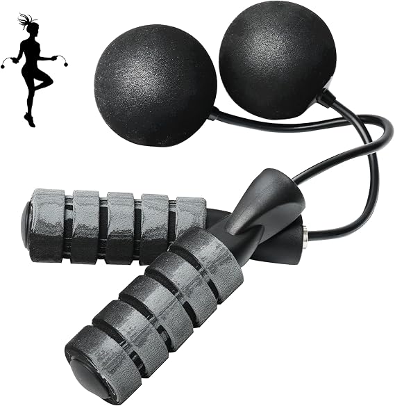 Cordless Jump Rope for Fitness with Indoor Jumping Rope Weighted Ropeless Skipping Jump Rope for Men Women Kids High-Speed Rope Skipping for Narrow Space Fit Weight Loss and General Workouts