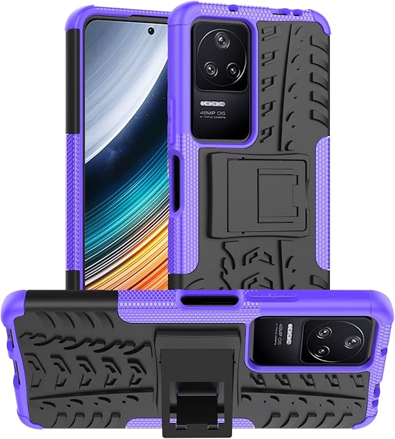 Case for Xiaomi Redmi K40S 5G Case Cover,Case for Xiaomi Poco F4 5G 22021211RG 22021211RI Case Shockproof Mobile Phone Case Stand Purple