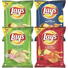 LayS Lays Combo - American Style Cream & Onion Flavour 52 Grams  Spanish Tomato Tango 52 Grams  Magic Masala 52 Grams - India - Potato Chips - Wafers