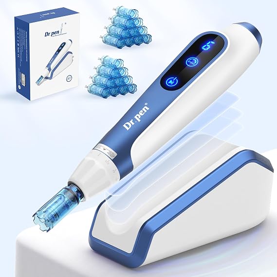 Dr. Pen A11 Microneedling Pen Professional Derma Pen with 22pcs Replacement Cartridges Microneedling Wireless Skin Pen Adjustable Micro Needling Microneedle Machine for Skin Care