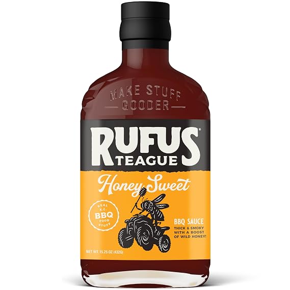 Rufus Teague Honey Sweet BBQ Sauce, Non-GMO, Gluten-Free, 15.25 oz, 1-Pack