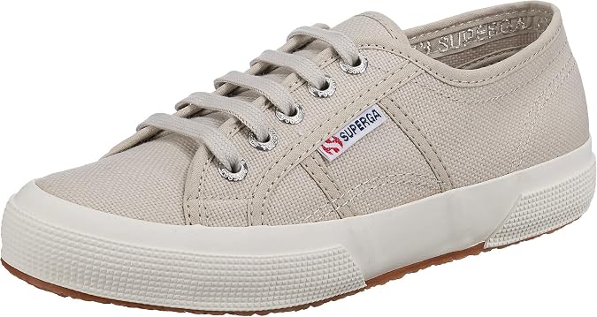 Superga 2750 COTU Classic Sneaker - Unisex Sneakers - Soft Textile Lining - Cushioned Footbed - Metal Eyelets Grey Sand/Full Avorio EU 36 (US Men's 4.5, Women's 6) Medium