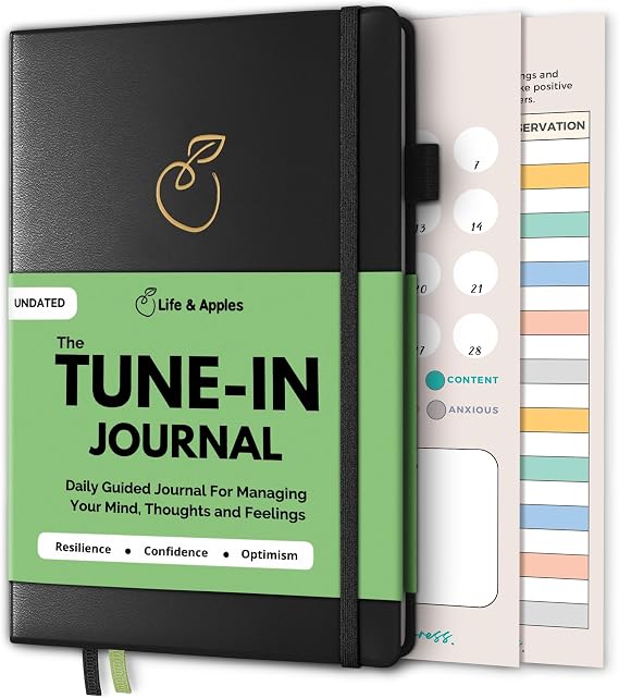 Life & Apples Daily Journal for Women, Guided with Prompts, Black