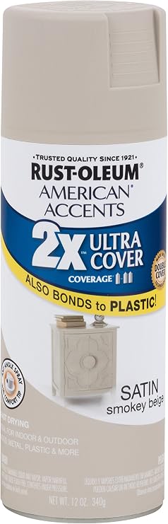 Rust-Oleum 302629 American Accents Ultra Cover 2X, 12 oz, Satin Smoky Beige