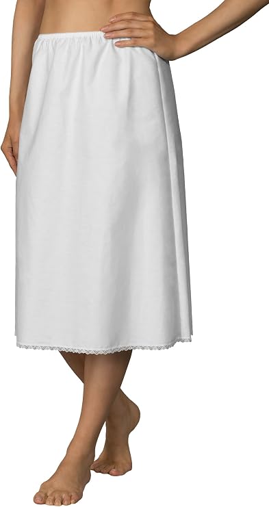 Shadowline Women's 30 Inch Flare Half Slip, 4711630, White, L