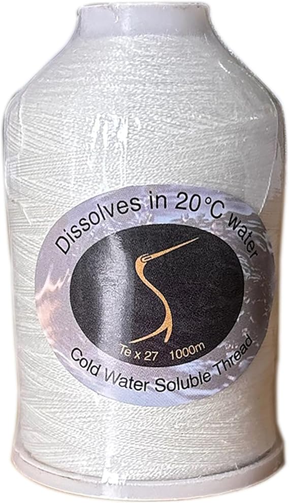 Magic Dissolve Water-Soluble Embroidery Thread, 1000m Spool, 40S/2, White