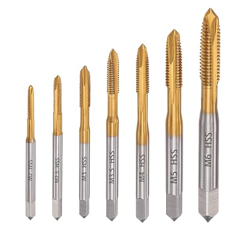 7pcs Spiral Point Thread Tap Set, M2 - M6 Metric Thread Screw Taps