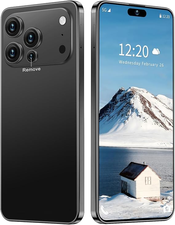 17 PMAX Unlocked Cell Phone,16GB+512GB Smartphone,6.99" HD Screen Android 15 5G Phones,Battery 7000mAh Android The Phone,Fingerprint Button Unlock/GPS/Face ID/Dual SIM/5G(Black)