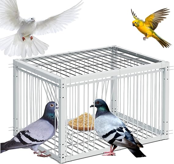 Bird Cage Pigeon Cage for Pheasants Wild Ducks Birds with 4 Sides Disposable Entrance Bird Cage for Racing Pigeons Parrots 40 cm