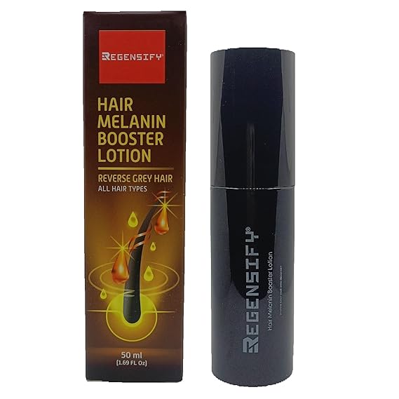 Hair Melanin Booster Lotion 50 ml (1.69 Fl Oz) [Anti Grey Hair Lotion with 2% Darkenyl, 1% Greyverse, 2% MelanoGray, He Shou Wu, Adenosine, Coenzyme Q10, SantEnergy, Biotin]