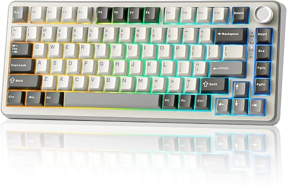 YUNZII B75 PRO Wireless Mechanical Keyboard (Gray Cocoa Cream)