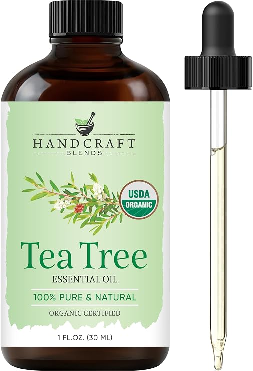 Handcraft Blends Organic Tea Tree Essential Oil 1 Fl Oz 100% Pure and Natural Premium Grade Essential Oil for Diffuser and Aromatherapy